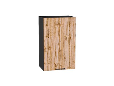 Шкаф верхний с 1-ой дверцей Флэт Graphite, Wotan Oak 2S, 720, 450 В*Ш*Г 716*450*318, фасад ЛДСП  Wotan Oak 2S, корпус  Graphite ms2510VVT_52608
