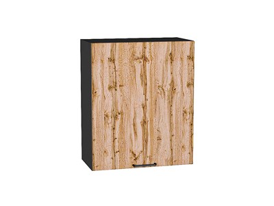 Шкаф верхний с 1-ой дверцей Флэт Graphite, Wotan Oak 2S, 720, 600 В*Ш*Г 716*600*318, фасад ЛДСП  Wotan Oak 2S, корпус  Graphite ms2510VVT_52610
