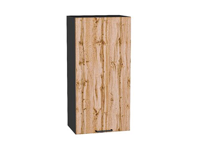 Шкаф верхний с 1-ой дверцей Флэт Graphite, Wotan Oak 2S, 920, 450 В*Ш*Г 920*450*318, фасад ЛДСП  Wotan Oak 2S, корпус  Graphite ms2510VVT_52613