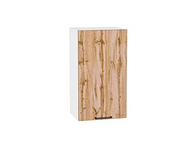 Шкаф верхний с 1-ой дверцей Флэт Белый, Wotan Oak 2S, 720, 400 В*Ш*Г 716*400*318, фасад ЛДСП  Wotan Oak 2S, корпус  Белый ms2510VVT_52597
