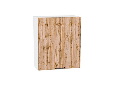 Шкаф верхний с 1-ой дверцей Флэт Белый, Wotan Oak 2S, 720, 600 В*Ш*Г 716*600*318, фасад ЛДСП  Wotan Oak 2S, корпус  Белый ms2510VVT_52600