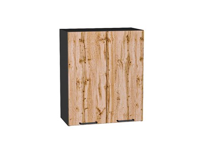 Шкаф верхний с 2-мя дверцами Флэт Graphite, Wotan Oak 2S, 720, 600 В*Ш*Г 716*600*318, фасад ЛДСП  Wotan Oak 2S, корпус  Graphite ms2510VVT_52640