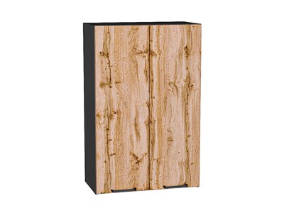 Шкаф верхний с 2-мя дверцами Флэт Graphite, Wotan Oak 2S, 920, 600 В*Ш*Г 920*600*318, фасад ЛДСП  Wotan Oak 2S, корпус  Graphite ms2510VVT_52642
