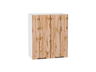 Шкаф верхний с 2-мя дверцами Флэт Белый, Wotan Oak 2S, 720, 600 В*Ш*Г 716*600*318, фасад ЛДСП  Wotan Oak 2S, корпус  Белый ms2510VVT_52636