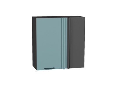 Шкаф верхний прямой угловой Флэт Graphite, Grey-green In 2S, 720, 700 В*Ш*Г 716*700*345, фасад ЛДСП  Grey-green In 2S, корпус  Graphite ms2510VVT_60276