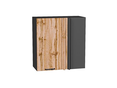 Шкаф верхний прямой угловой Флэт Graphite, Wotan Oak 2S, 720, 700 В*Ш*Г 716*700*345, фасад ЛДСП  Wotan Oak 2S, корпус  Graphite ms2510VVT_60280