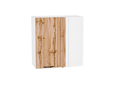 Шкаф верхний прямой угловой Флэт Белый, Wotan Oak 2S, 720 В*Ш*Г 716*700*345, фасад ЛДСП  Wotan Oak 2S, корпус  Белый ms2510VVT_60278