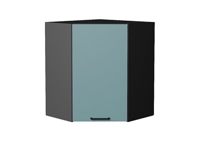 Шкаф верхний угловой Флэт Graphite, Grey-green In 2S, 720 В*Ш*Г 716*600*600, фасад ЛДСП  Grey-green In 2S, корпус  Graphite ms2510VVT_56930
