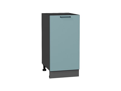 Шкаф нижний с 1-ой дверцей Флэт Graphite, Grey-green In 2S, 400 В*Ш*Г 816*400*478, фасад ЛДСП  Grey-green In 2S, корпус  Graphite ms2510VVT_56946