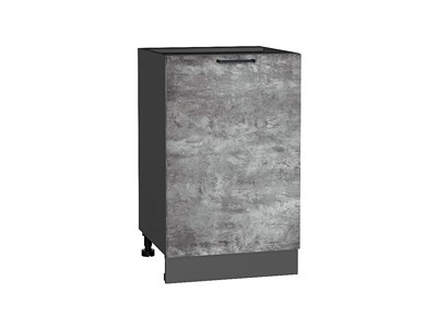 Шкаф нижний с 1-ой дверцей Флэт Graphite, Temple Stone 2S, 500 В*Ш*Г 816*500*478, фасад ЛДСП  Temple Stone 2S, корпус  Graphite ms2510VVT_52710