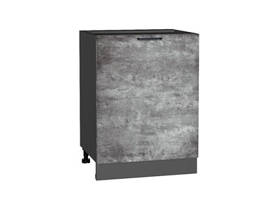 Шкаф нижний с 1-ой дверцей Флэт Graphite, Temple Stone 2S, 600 В*Ш*Г 816*600*478, фасад ЛДСП  Temple Stone 2S, корпус  Graphite ms2510VVT_52711