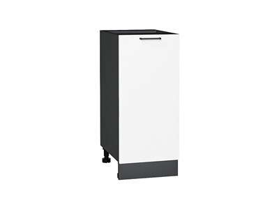 Шкаф нижний с 1-ой дверцей Флэт Graphite, White In 2S, 350 В*Ш*Г 816*350*478, фасад ЛДСП  White In 2S, корпус  Graphite ms2510VVT_65179