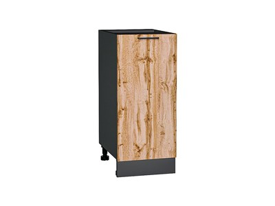 Шкаф нижний с 1-ой дверцей Флэт Graphite, Wotan Oak 2S, 350 В*Ш*Г 816*350*478, фасад ЛДСП  Wotan Oak 2S, корпус  Graphite ms2510VVT_65188