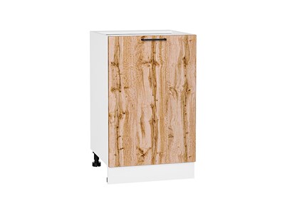 Шкаф нижний с 1-ой дверцей Флэт Белый, Wotan Oak 2S, 500 В*Ш*Г 816*500*478, фасад ЛДСП  Wotan Oak 2S, корпус  Белый ms2510VVT_52695
