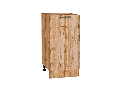 Шкаф нижний с 1-ой дверцей Флэт Дуб Вотан, Wotan Oak 2S, 400 В*Ш*Г 816*400*478, фасад ЛДСП  Wotan Oak 2S, корпус  Дуб Вотан ms2510VVT_62546