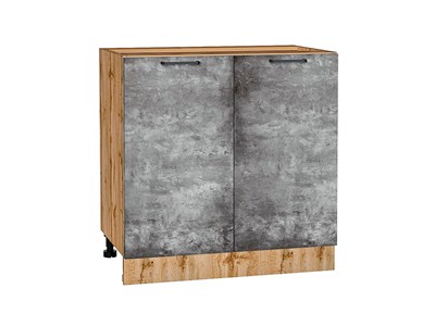 Шкаф нижний с 2-мя дверцами Флэт Дуб Вотан, Temple Stone 2S, 800 В*Ш*Г 816*800*478, фасад ЛДСП  Temple Stone 2S, корпус  Дуб Вотан ms2510VVT_62573