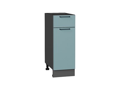 Шкаф нижний с 1-ой дверцей и ящиком Флэт Graphite, Grey-green In 2S, 300 В*Ш*Г 816*300*478, фасад ЛДСП  Grey-green In 2S, корпус  Graphite ms2510VVT_56935
