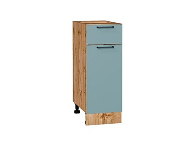 Шкаф нижний с 1-ой дверцей и ящиком Флэт Дуб Вотан, Grey-green In 2S, 300 В*Ш*Г 816*300*478, фасад ЛДСП  Grey-green In 2S, корпус  Дуб Вотан ms2510VVT_62516