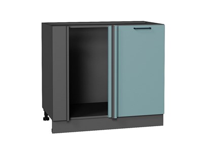 Шкаф нижний угловой Флэт Graphite, Grey-green In 2S В*Ш*Г 816*890*478, фасад ЛДСП  Grey-green In 2S, корпус  Graphite ms2510VVT_56961