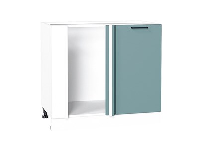 Шкаф нижний угловой Флэт Белый, Grey-green In 2S В*Ш*Г 816*890*478, фасад ЛДСП  Grey-green In 2S, корпус  Белый ms2510VVT_56960