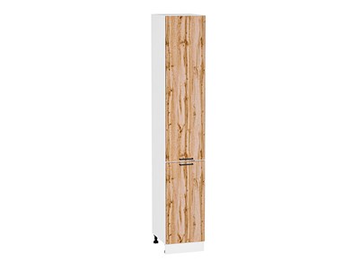 Шкаф пенал с 2-мя дверцами Флэт Белый, Wotan Oak 2S, 2340, 400 В*Ш*Г 2336*400*574, фасад ЛДСП  Wotan Oak 2S, корпус  Белый ms2510VVT_52774
