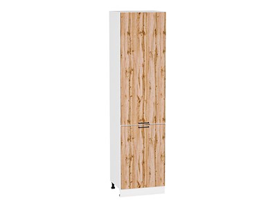 Шкаф пенал с 2-мя дверцами Флэт Белый, Wotan Oak 2S, 2340, 600 В*Ш*Г 2336*600*574, фасад ЛДСП  Wotan Oak 2S, корпус  Белый ms2510VVT_52775