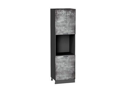 Шкаф пенал с 2-мя дверцами под технику Флэт Graphite, Temple Stone 2S, 2140 В*Ш*Г 2132*600*574, фасад ЛДСП  Temple Stone 2S, корпус  Graphite ms2510VVT_52770