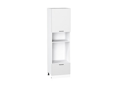 Шкаф пенал с 1-ой дверцей и ящиком под технику Флэт Белый, White In 2S, 2140 В*Ш*Г 2132*600*574, фасад ЛДСП  White In 2S, корпус  Белый ms2510VVT_55720