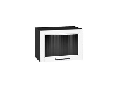 Шкаф верхний горизонтальный остекленный Сканди Graphite, White Silkwood, 500 В*Ш*Г 358*500*320, фасад МДФ/Стекло  White Silkwood, корпус  Graphite ms2510VVT_70150