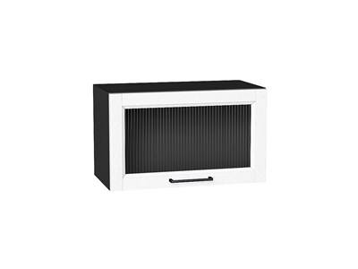 Шкаф верхний горизонтальный остекленный Сканди Graphite, White Silkwood, 600 В*Ш*Г 358*600*320, фасад МДФ/Стекло  White Silkwood, корпус  Graphite ms2510VVT_70151