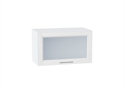 Шкаф верхний горизонтальный остекленный Сканди Белый, White Softwood, 600 В*Ш*Г 358*600*320, фасад МДФ/Стекло  White Softwood, корпус  Белый ms2510VVT_56138