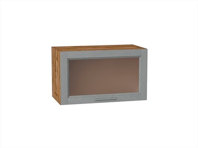 Шкаф верхний горизонтальный остекленный Сканди Дуб Вотан, Grey Softwood, 600 В*Ш*Г 358*600*320, фасад МДФ/Стекло  Grey Softwood, корпус  Дуб Вотан ms2510VVT_62849