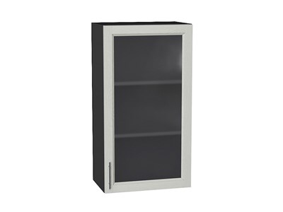 Шкаф верхний с 1-ой остекленной дверцей Сканди Graphite, Cappuccino Softwood, 920, 500 В*Ш*Г 920*500*320, фасад МДФ/Стекло  Cappuccino Softwood, корпус  Graphite ms2510VVT_41493