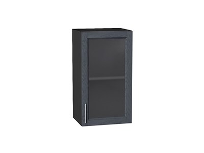 Шкаф верхний с 1-ой остекленной дверцей Сканди Graphite, Graphite Softwood, 720, 400 В*Ш*Г 716*400*320, фасад МДФ/Стекло  Graphite Softwood, корпус  Graphite ms2510VVT_41451