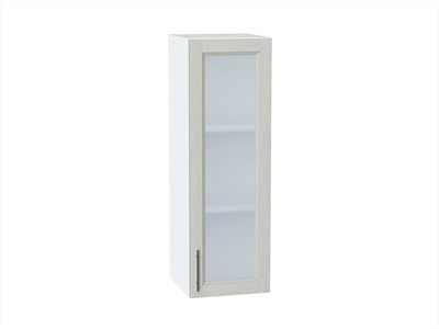 Шкаф верхний с 1-ой остекленной дверцей Сканди Белый, Cappuccino Softwood, 920, 300 В*Ш*Г 920*300*320, фасад МДФ/Стекло  Cappuccino Softwood, корпус  Белый ms2510VVT_41470