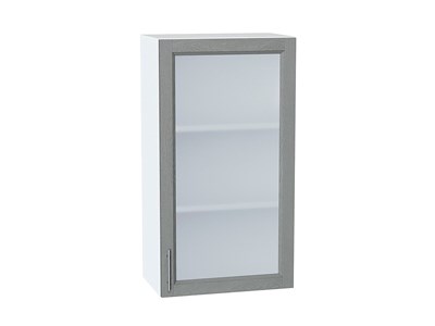 Шкаф верхний с 1-ой остекленной дверцей Сканди Белый, Grey Softwood, 920, 500 В*Ш*Г 920*500*320, фасад МДФ/Стекло  Grey Softwood, корпус  Белый ms2510VVT_41496