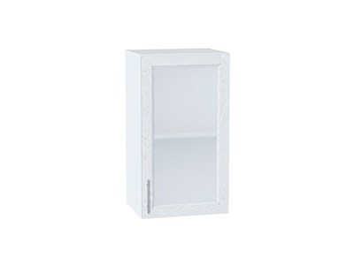 Шкаф верхний с 1-ой остекленной дверцей Сканди Белый, White Softwood, 720, 400 В*Ш*Г 716*400*320, фасад МДФ/Стекло  White Softwood, корпус  Белый ms2510VVT_56182