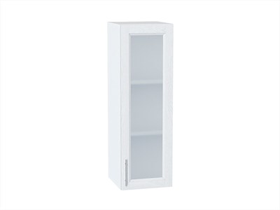 Шкаф верхний с 1-ой остекленной дверцей Сканди Белый, White Softwood, 920, 300 В*Ш*Г 920*300*320, фасад МДФ/Стекло  White Softwood, корпус  Белый ms2510VVT_56184