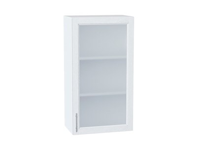 Шкаф верхний с 1-ой остекленной дверцей Сканди Белый, White Softwood, 920, 500 В*Ш*Г 920*500*320, фасад МДФ/Стекло  White Softwood, корпус  Белый ms2510VVT_56186