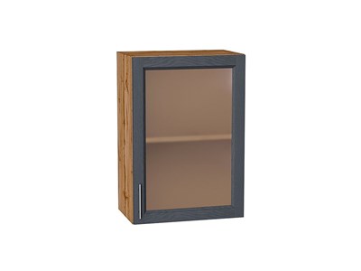Шкаф верхний с 1-ой остекленной дверцей Сканди Дуб Вотан, Graphite Softwood, 720, 500 В*Ш*Г 716*500*320, фасад МДФ/Стекло  Graphite Softwood, корпус  Дуб Вотан ms2510VVT_62930