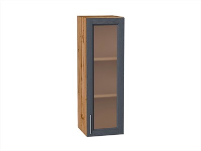 Шкаф верхний с 1-ой остекленной дверцей Сканди Дуб Вотан, Graphite Softwood, 920, 300 В*Ш*Г 920*300*320, фасад МДФ/Стекло  Graphite Softwood, корпус  Дуб Вотан ms2510VVT_62931