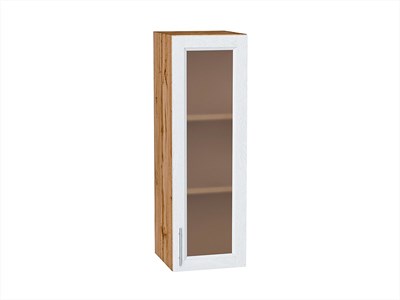 Шкаф верхний с 1-ой остекленной дверцей Сканди Дуб Вотан, White Softwood, 920, 300 В*Ш*Г 920*300*320, фасад МДФ/Стекло  White Softwood, корпус  Дуб Вотан ms2510VVT_62916