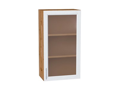 Шкаф верхний с 1-ой остекленной дверцей Сканди Дуб Вотан, White Softwood, 920, 500 В*Ш*Г 920*500*320, фасад МДФ/Стекло  White Softwood, корпус  Дуб Вотан ms2510VVT_62918