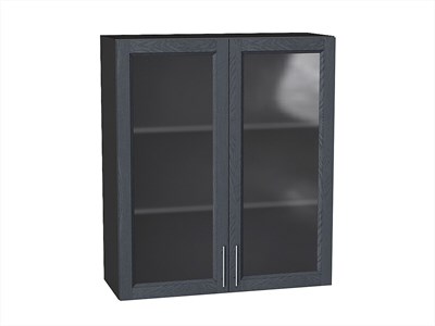 Шкаф верхний с 2-мя остекленными дверцами Сканди Graphite, Graphite Softwood, 920, 800 В*Ш*Г 920*800*320, фасад МДФ/Стекло  Graphite Softwood, корпус  Graphite ms2510VVT_41671