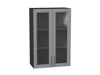 Шкаф верхний с 2-мя остекленными дверцами Сканди Graphite, Grey Softwood, 920, 600 В*Ш*Г 920*600*320, фасад МДФ/Стекло  Grey Softwood, корпус  Graphite ms2510VVT_41662