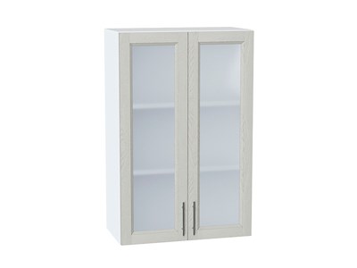 Шкаф верхний с 2-мя остекленными дверцами Сканди Белый, Cappuccino Softwood, 920, 600 В*Ш*Г 920*600*320, фасад МДФ/Стекло  Cappuccino Softwood, корпус  Белый ms2510VVT_41657