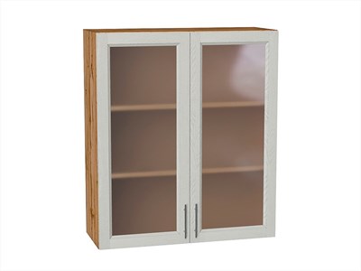 Шкаф верхний с 2-мя остекленными дверцами Сканди Дуб Вотан, Cappuccino Softwood, 920, 800 В*Ш*Г 920*800*320, фасад МДФ/Стекло  Cappuccino Softwood, корпус  Дуб Вотан ms2510VVT_62959