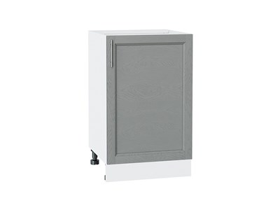 Шкаф нижний с 1-ой дверцей Сканди Белый, Grey Softwood, 500 В*Ш*Г 816*500*480, фасад МДФ  Grey Softwood, корпус  Белый ms2510VVT_41838