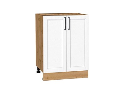 Шкаф нижний с 2-мя дверцами Сканди Дуб Вотан, White Silkwood, 600 В*Ш*Г 816*600*480, фасад МДФ  White Silkwood, корпус  Дуб Вотан ms2510VVT_70314