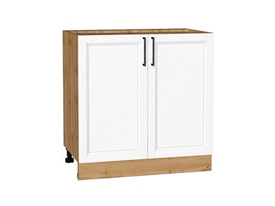 Шкаф нижний с 2-мя дверцами Сканди Дуб Вотан, White Silkwood, 800 В*Ш*Г 816*800*478, фасад МДФ  White Silkwood, корпус  Дуб Вотан ms2510VVT_70315
